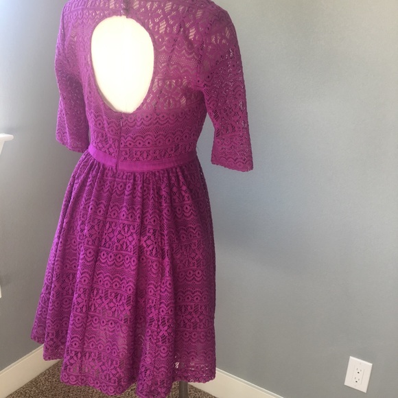 Plenty By Tracy Reese Dress Purple Lace - Picture 7 of 8